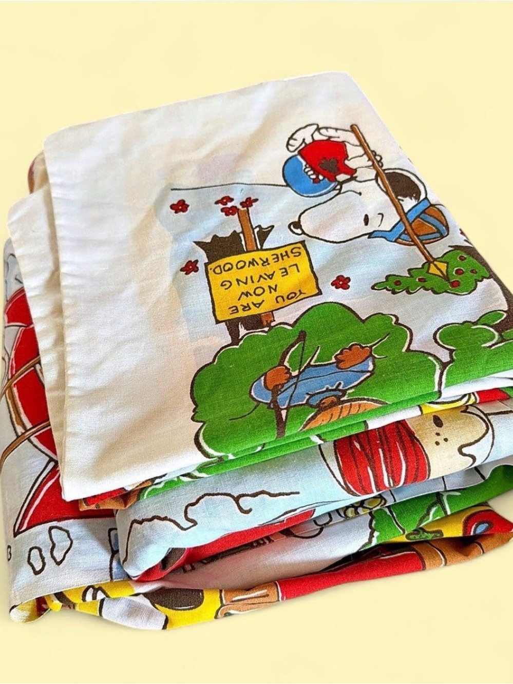 RARE Complete Vintage 1971 Peanuts Snoopy TasteMaker Twin Sheet Set